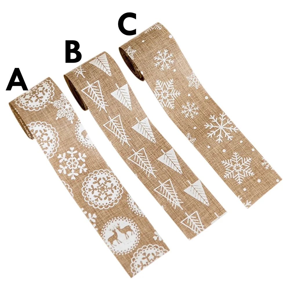 2 м Мешковина Рождественская лента в рулонах льняные крафтовые ленты Декор для