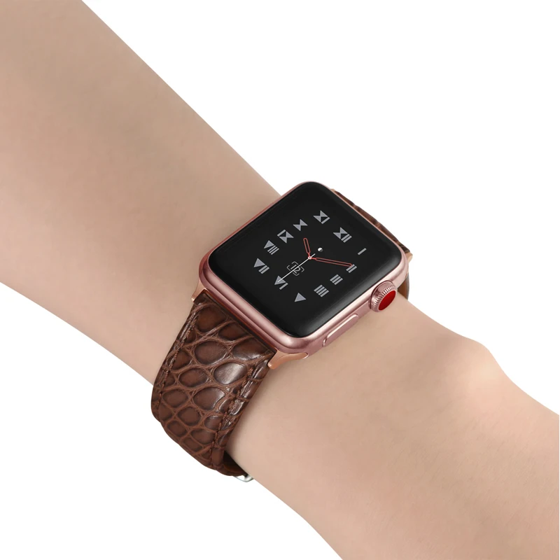 Кожаный ремешок с крокодиловой кожей для Apple watch band 42 мм 38 44 40 apple 6 5 4 SE 3 2 iwatch