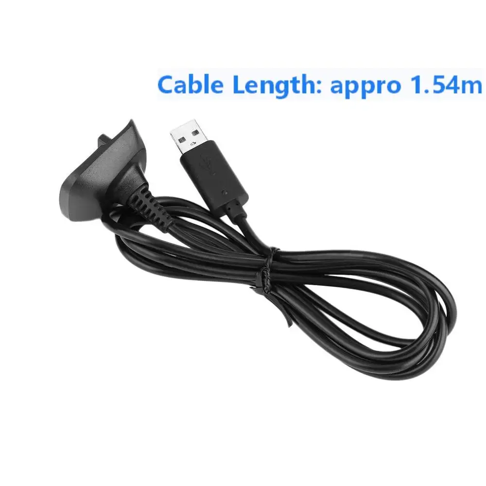 Зарядный кабель usb для Xbox 360 контроллер зарядный кабель usb зарядное устройство аккумуляторная батарея кабель Шнур Xbox 360 контроллер - Цвет: Черный