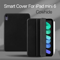 cowhide case for ipad mini 6 8 3 2021 6th gen mini6 a2568 ultra thin smart magnetic cover genuine leather shell sleep wake up