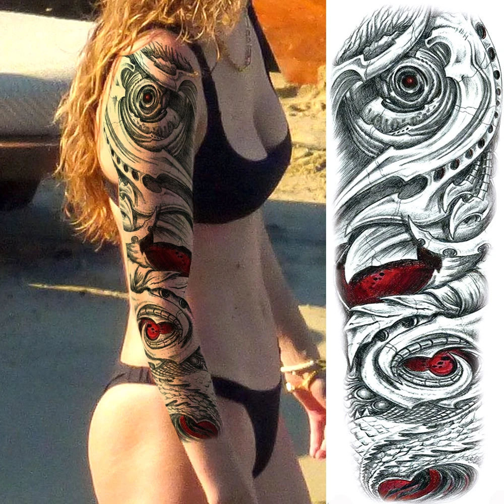 Свирепый лев Король тигр Временные татуировки для женщин мужчин полные руки и