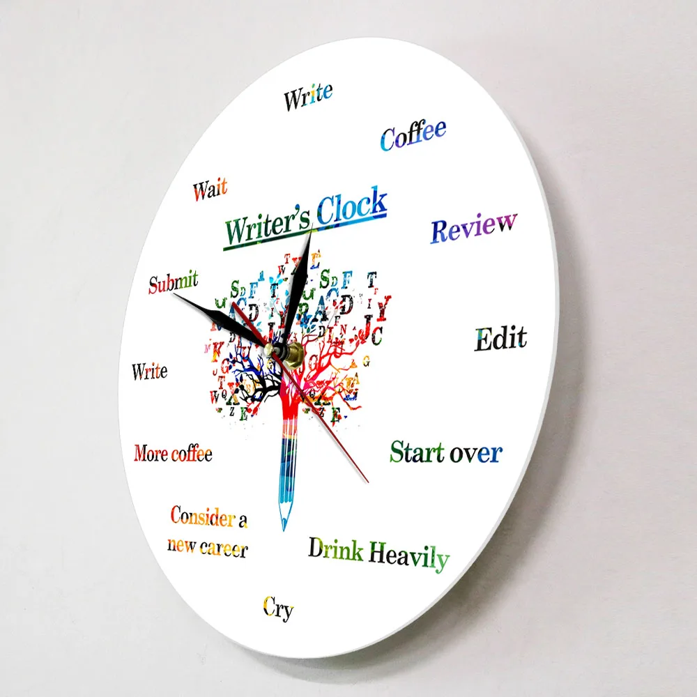 Время писать забавные настенные часы для писателей фантастика писатель слово