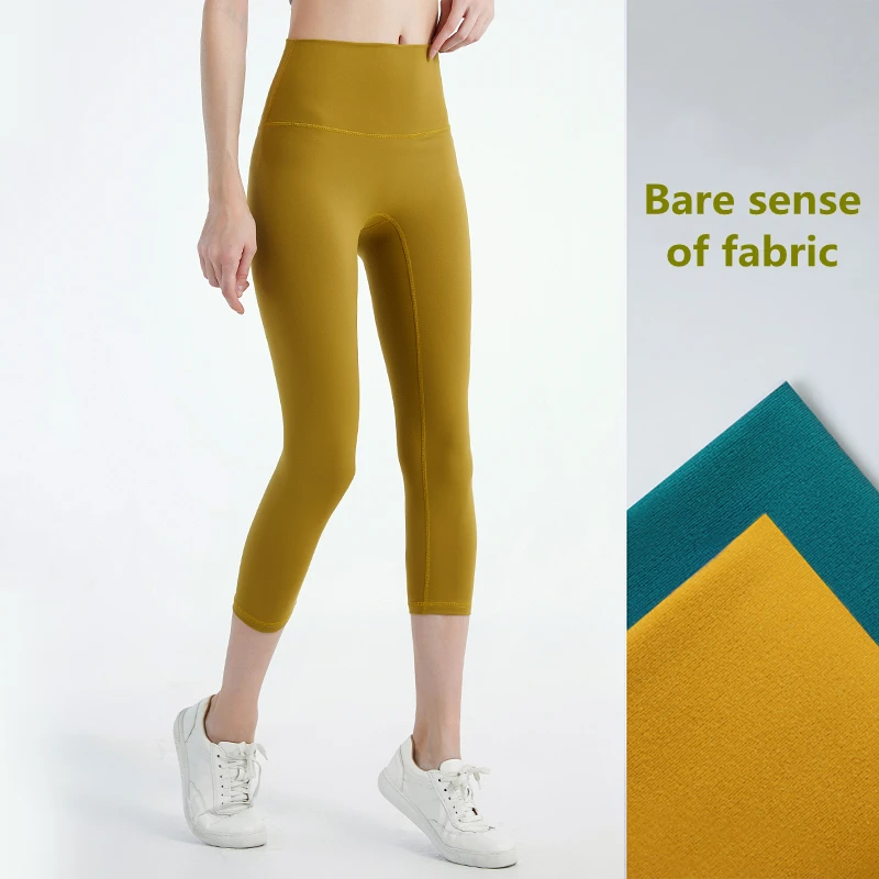 

Women Yoga Sports Cropped Pants High Waist Seamless Sport Leggings Gym Workout Athletic Tight Hip Shaping Yoga Pants