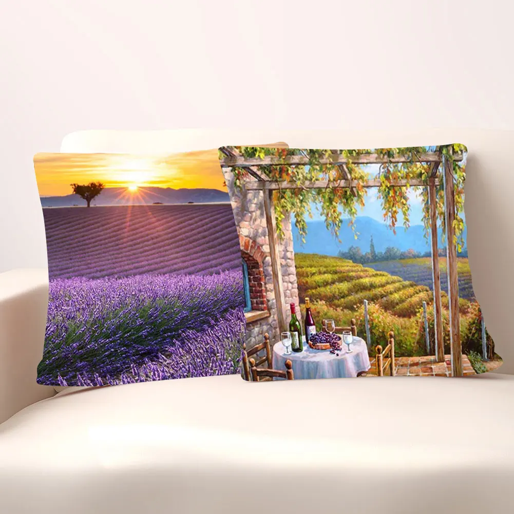 

Lavender Sunflower Print Home Sofa Throw Pillow Case Dust Cover Car Office Decor Lavender sketch peach skin sofa cushion cover