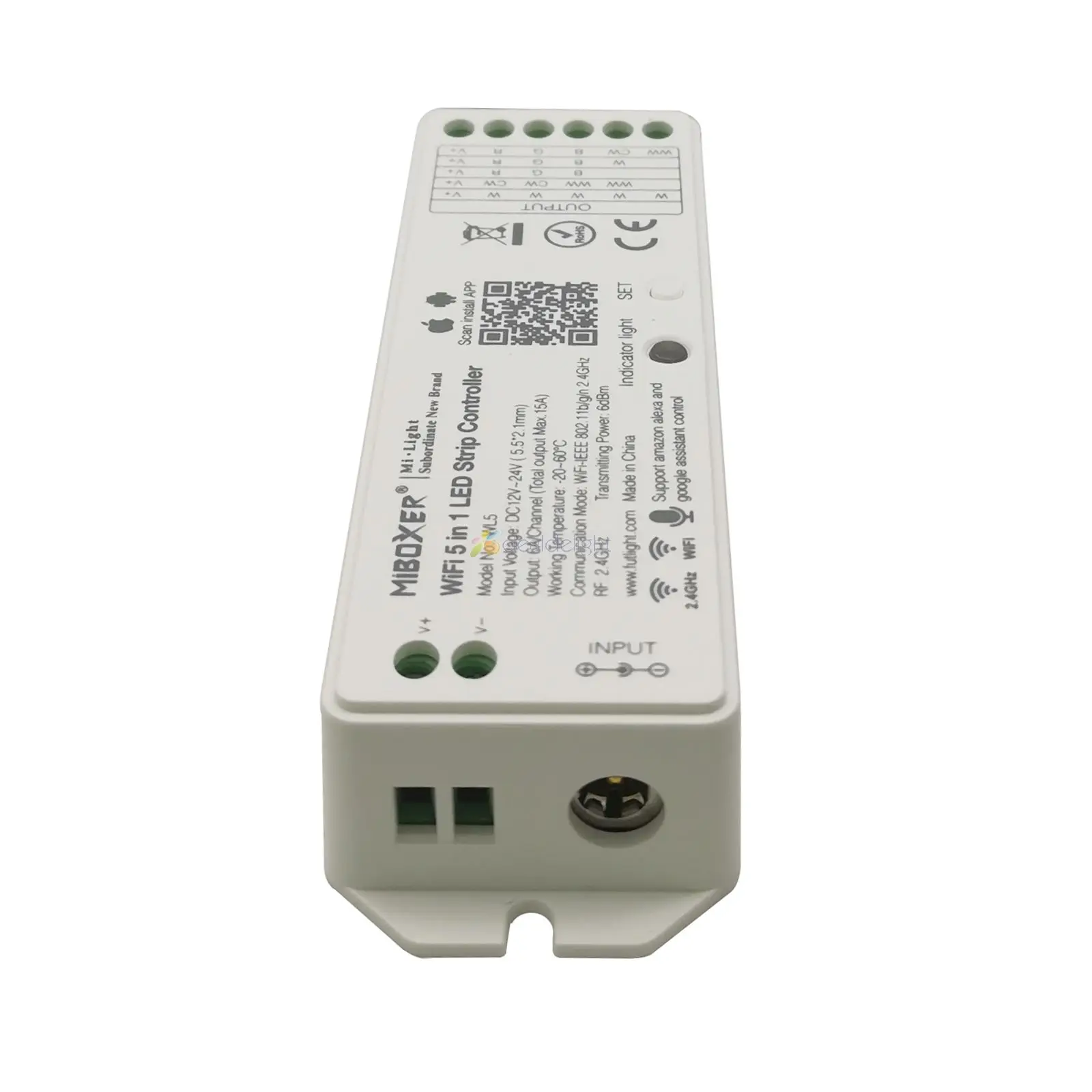 Mi. Светильник WL5 5 в 1 WiFi светодиодный контроллер 2,4G 15A для одного цвета, CCT, RGB, RGBW, RGB+ CCT светодиодный светильник работает с Google Alexa