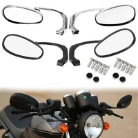 motorcycle rearview side mirror with810mm screws black universal round retro modified motorbike for cafe racer rearview mirrors