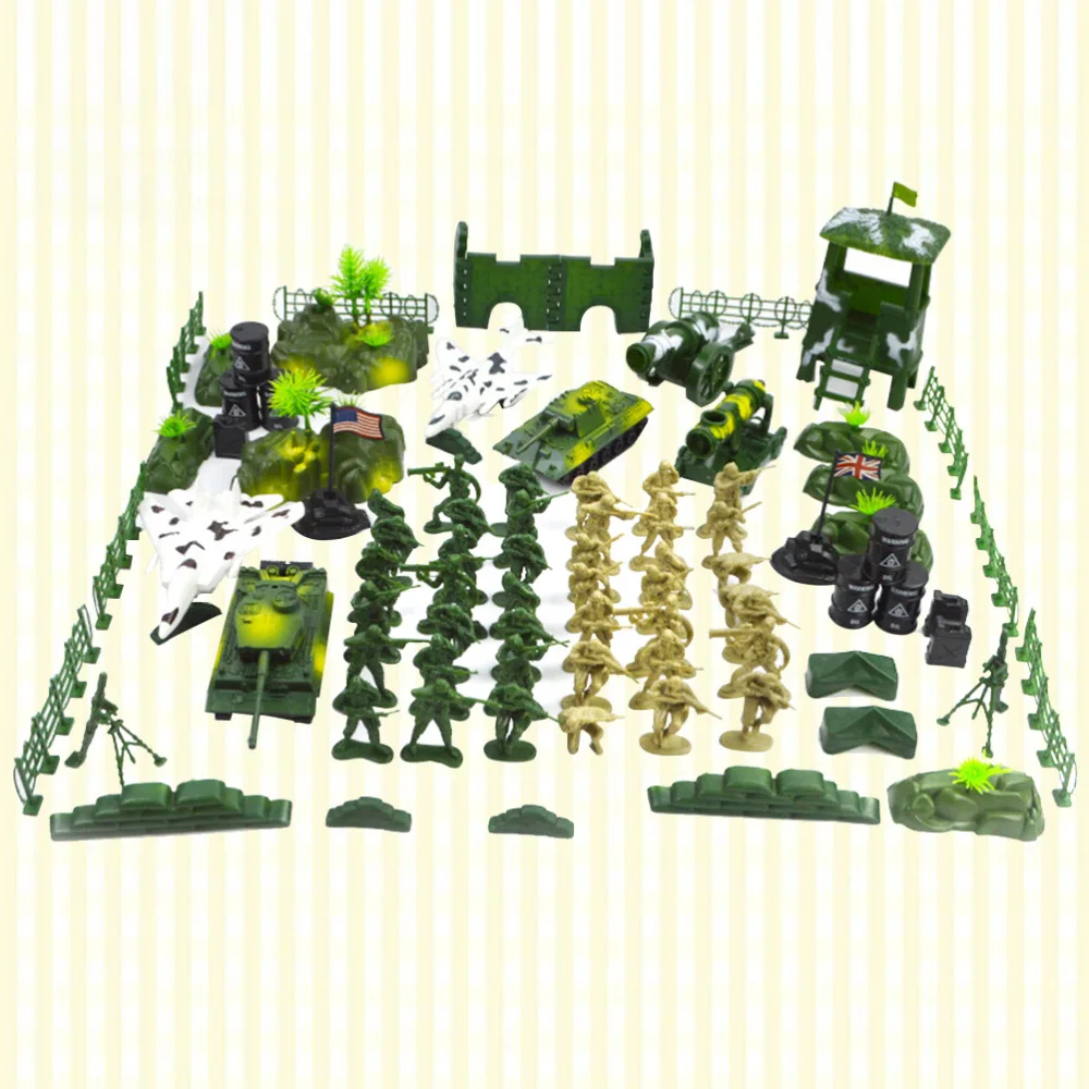 

90pcs Simulation Scene Sand Table Model DIY Soldier Model War Scene for Kids