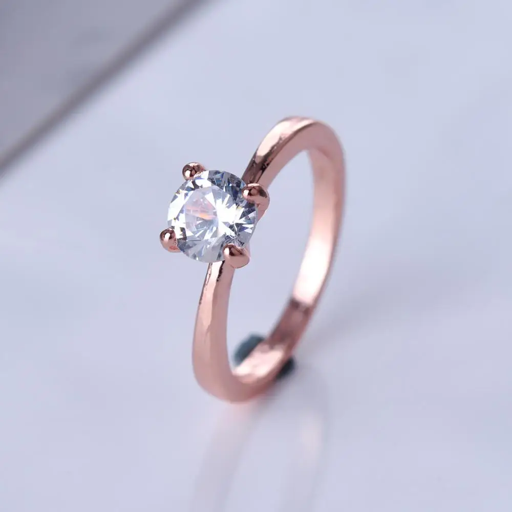 Женское кольцо с 4 зажимами MENGYI простое классическое из белого золота/розового