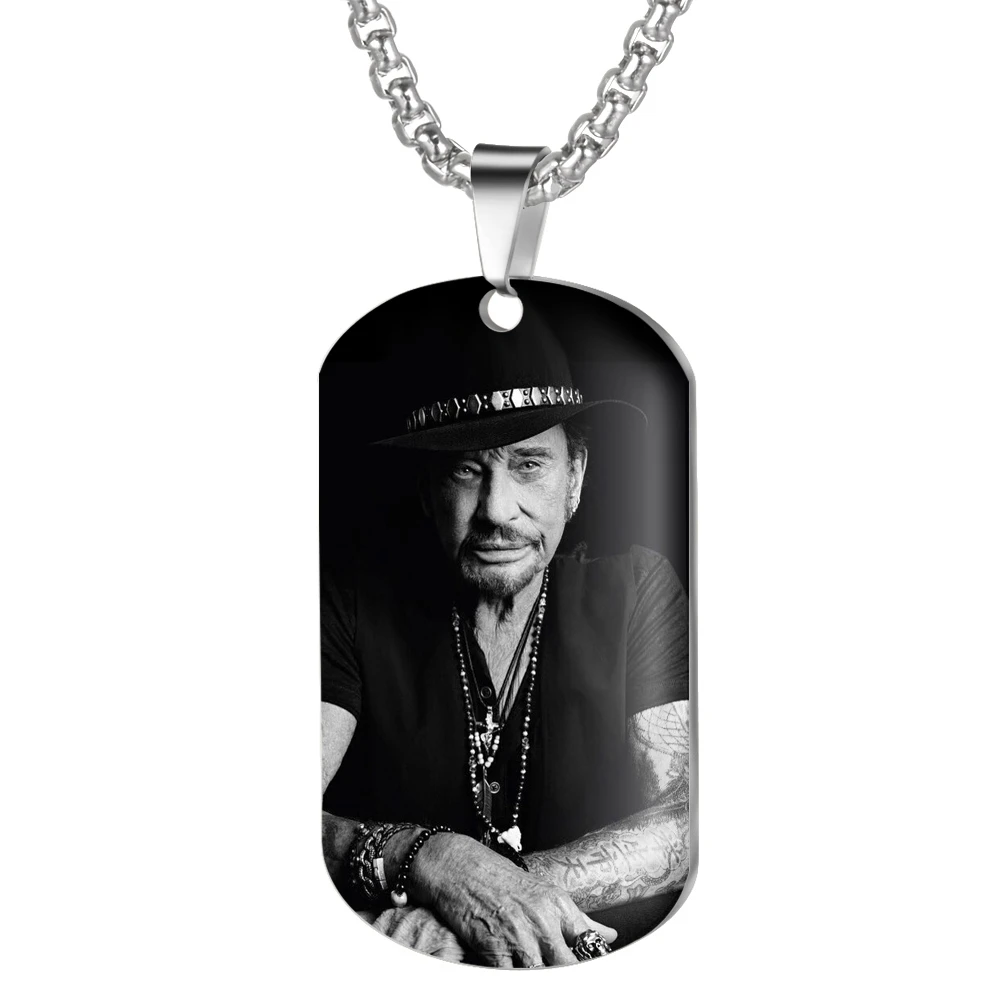 L Ожерелье с подвеской от Jonny Hallyday, персонализированное цветное фото ожерелье s для женщин и мужчин, ювелирные изделия из нержавеющей стали - Окраска металла: L