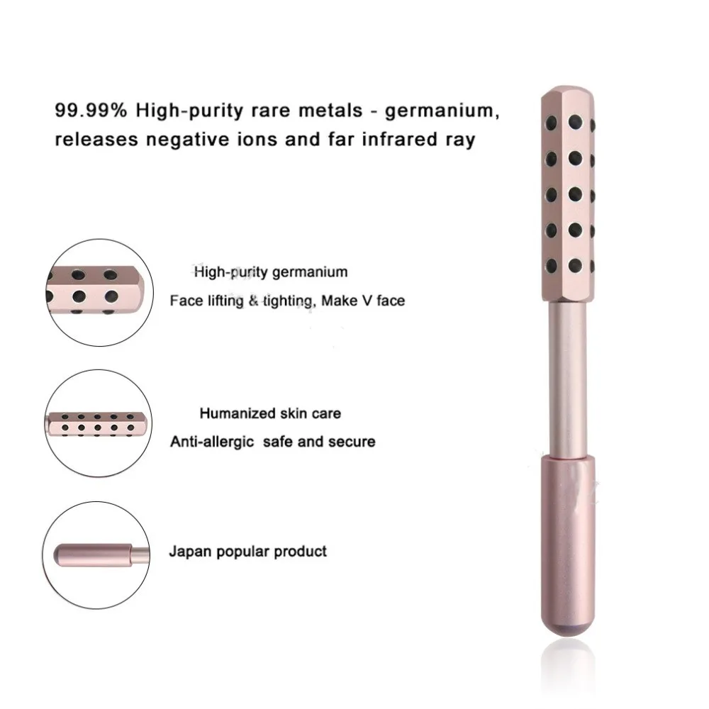 Роликовый массажер для лица с двойными насадками камни из Германия подтяжка