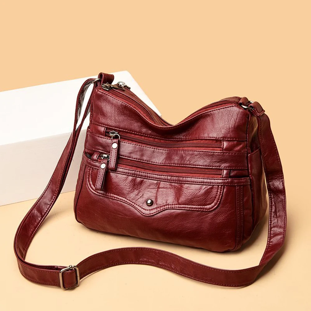 

2021 Women's Bag Fashion Shoulder Crossbody Bag PU Leather Shopper Bag Female Bag Casual Multi Layers Luxury Designer Handbags