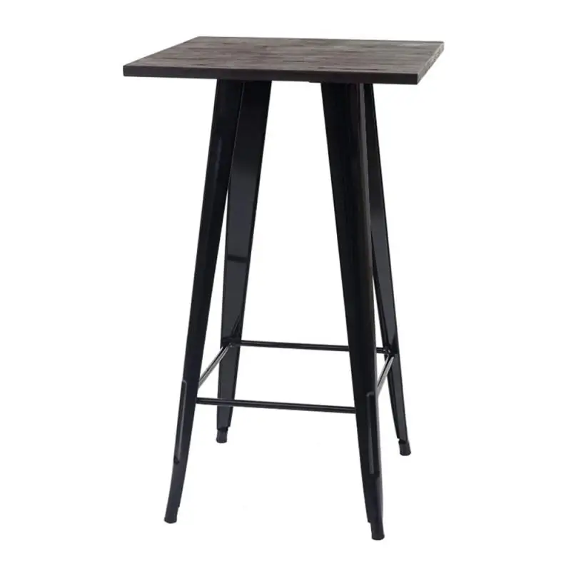 

60*60*92 см промышленный стиль кованый железный бар и кухня высокий обеденный стол (коричневая панель) для отдыха на открытом воздухе
