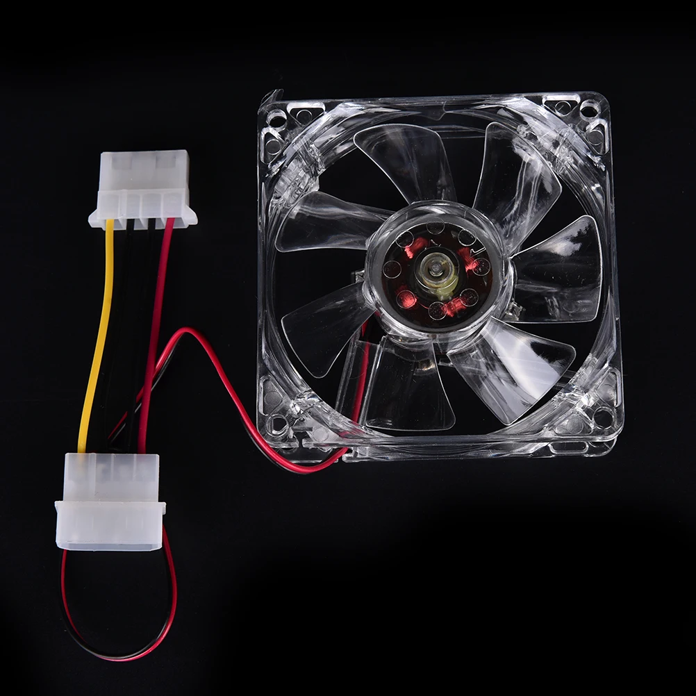 8 см PC компьютерный прозрачный чехол Quad 4 синий/красный/цветной светодиодный