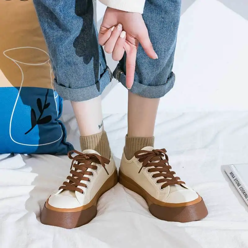 

2021 New Fashion Korean Sneakers Women Flat Shoes Women Low-cut Color Matching Casual Breathable Shoes for Women Sneakers