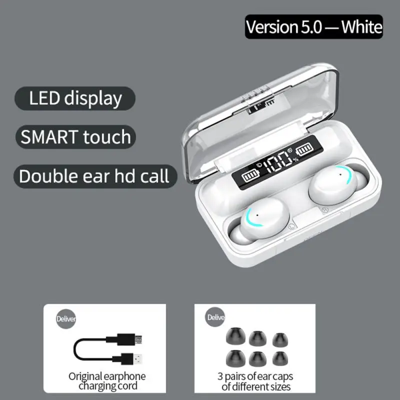 

F9-5 TWS Bluetooth Headset Binaural Power Display Touch 5.0 Headset Earphone Bluetooth For Smartphone For Xiaomi Huawei Iphone