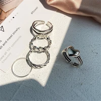 2021 jewelry personalized love ring set with retro metal lovely ring 5 piece set for a lightweight woman
