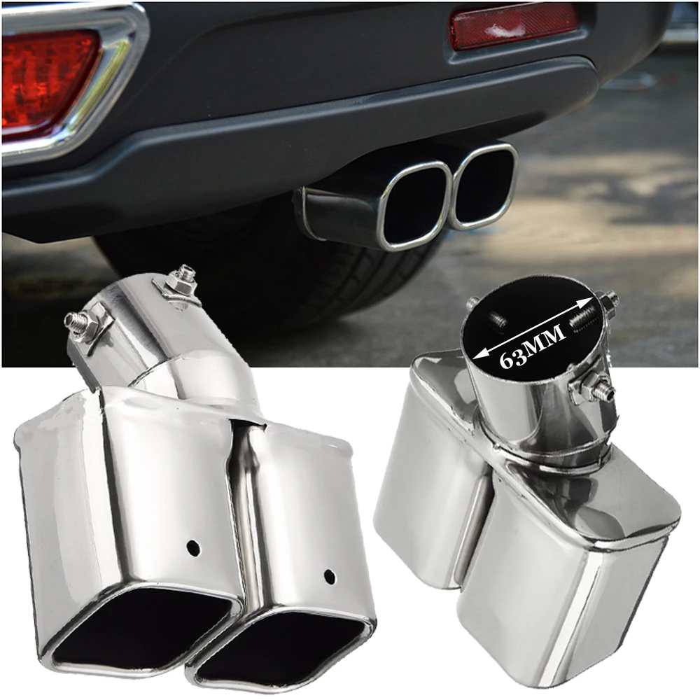 Автомобильная труба 2 5 &quotВпускной Выпускной задний глушитель наконечник крышка