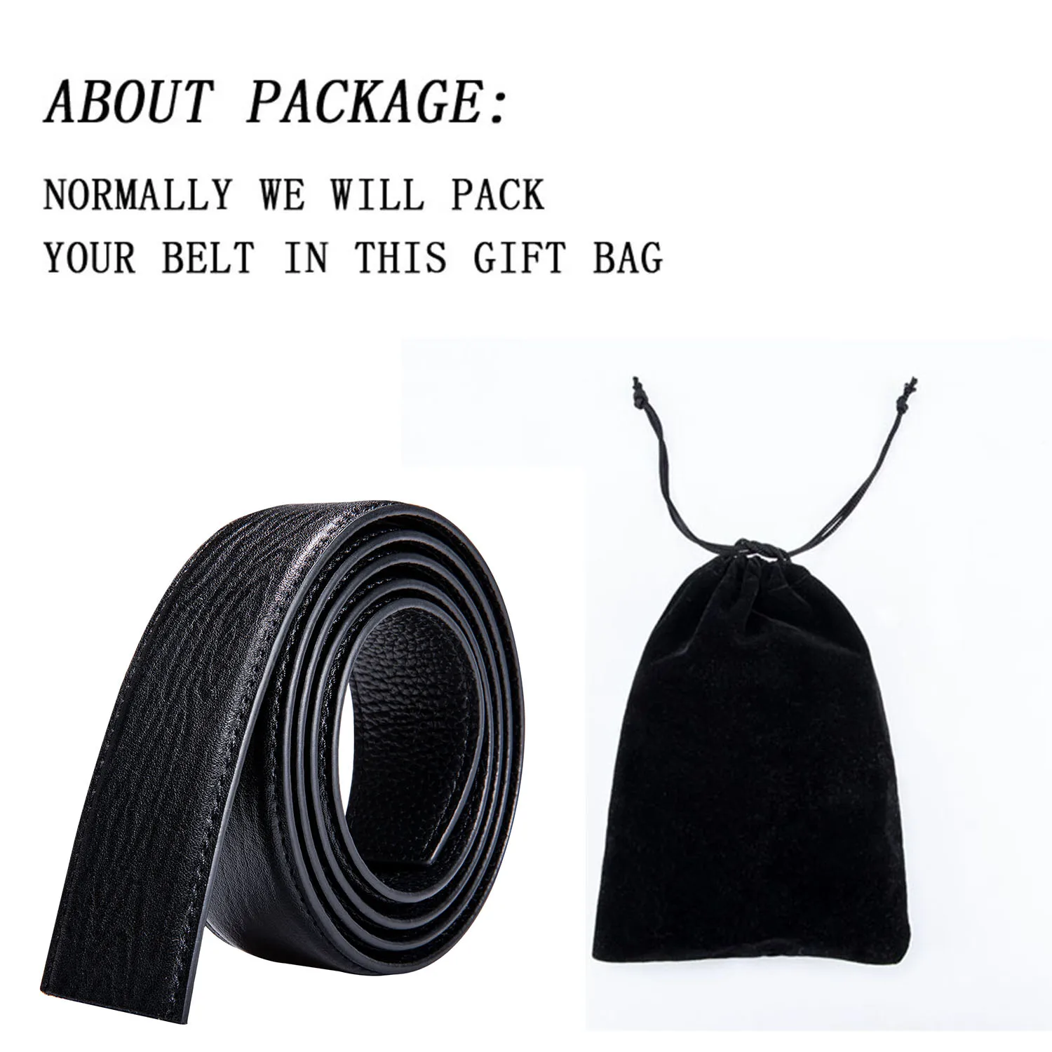 Мужской кожаный ремень без пряжки 3 5 см Широкий прочный автоматической