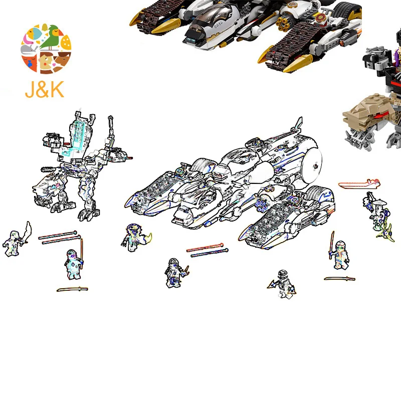 70595 1135 шт. серии ниндзя Ultimate Secret Raider 4 в 1 деформация установка Chariot строительство DIY