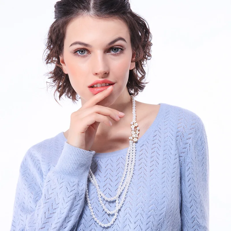 Модное Длинное жемчужное ожерелье с бахромой женское высокого качества|Цепочки|