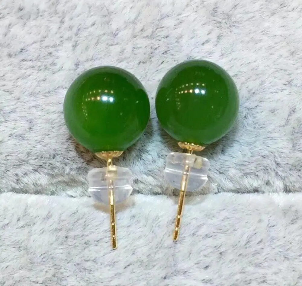 

Natural stone 925 sterling silver earrings green jasper round beads rose quartz crystal earrings simple fashion women's jewelry