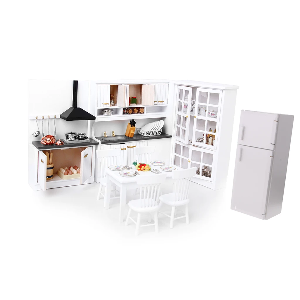 miniature luxury cabinet fridge furnishings model kit for 112 doll house kitchen dining room living room decorations free global shipping