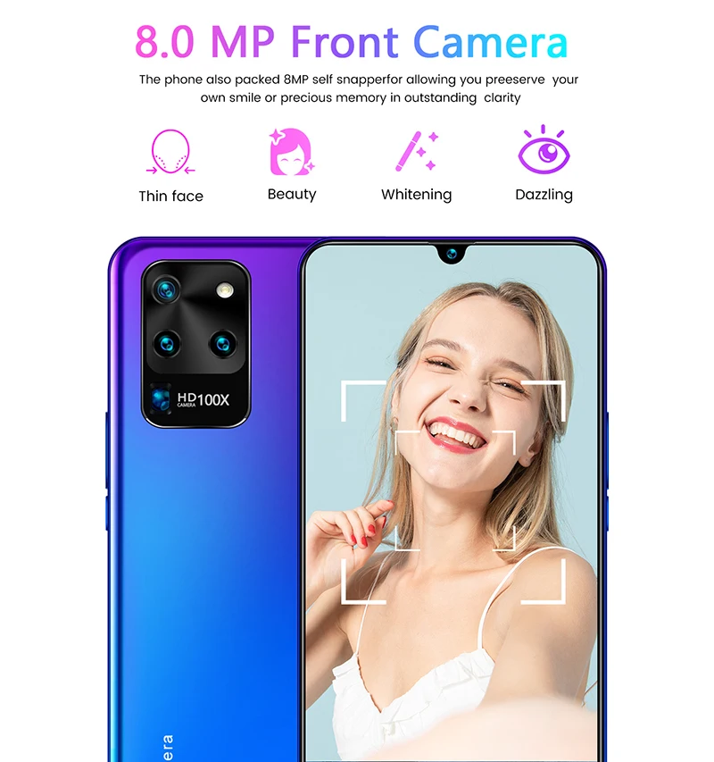 Смартфон Galay S20 7 5 дюйма 8 ГБ ОЗУ 256 Гб ПЗУ Восьмиядерный 4 камеры Snapdragon 855