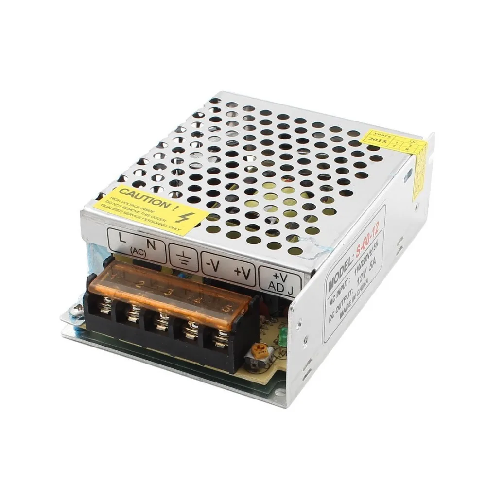 

Free Shipping DC 12V 5A 60W Switching Switch Power Supply Driver LED Strip Light Lamp 110V 220V
