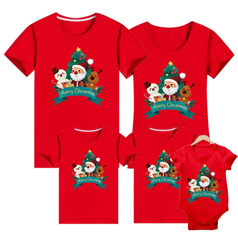 2021 moda de Navidad pap&aacute; mam&aacute; ni&ntilde;os familia coincidentes trajes Madre Padre beb&eacute; camiseta ropa para familia regalo de A&ntilde;o Nuevo-5