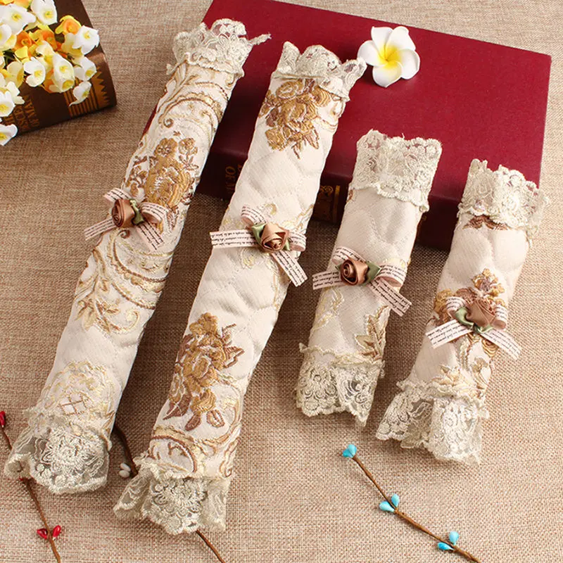 2 пары новых пасторальных европейских кружевных крышек для ручек холодильника