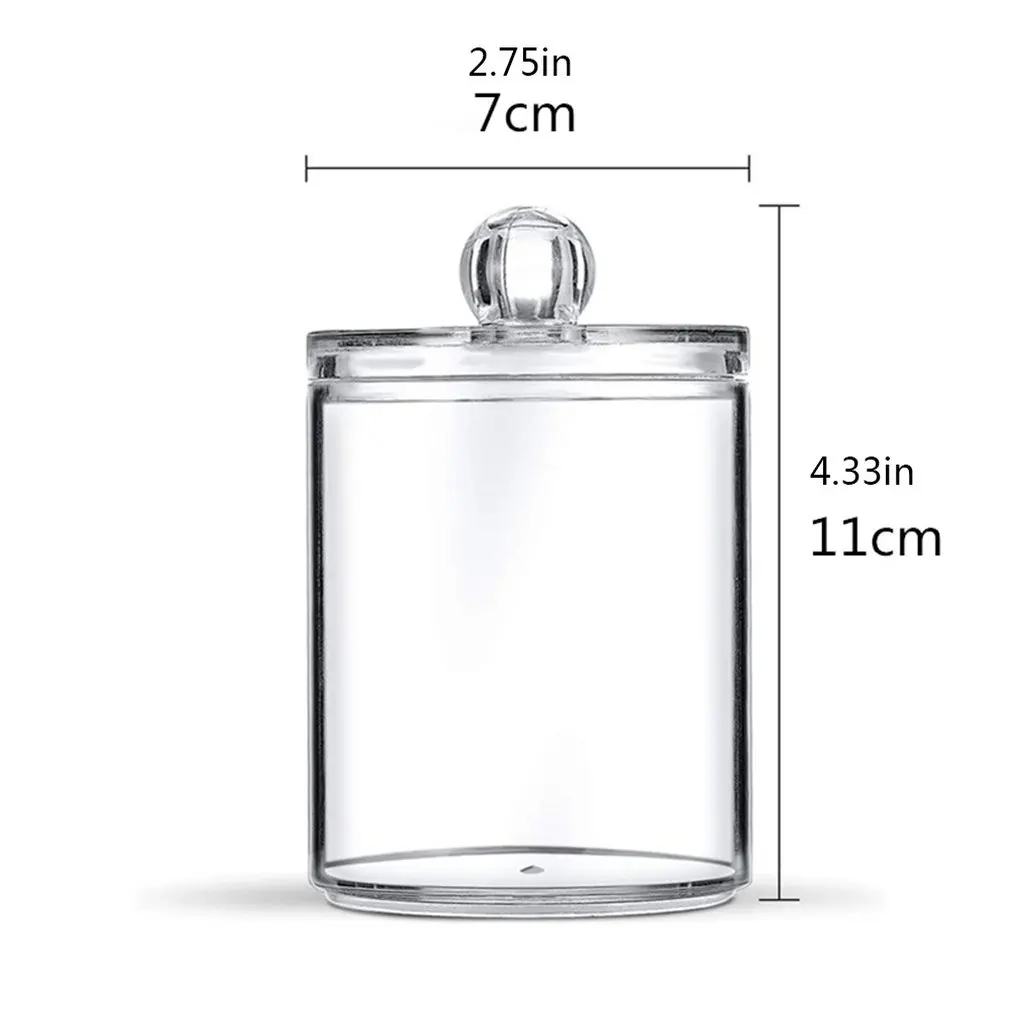 

1Pcs Transparent Cotton Swab Storage Box Cosmetic Makeup Acrylic Cotton Pad Container Organizer for Bedroom Bathroom Accessories