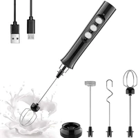 3 in 1 rechargeable usb electric milk frother foam maker handheld foamer high speeds drink mixer coffee frothing wand egg beater