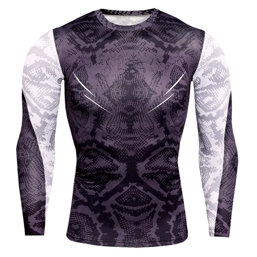 

Fitness MMA Running Shirt Men Rashguard Long Sleeve Compression Shirts Gym T-shirt 3D Printed Workout Sport T Shirt Tops