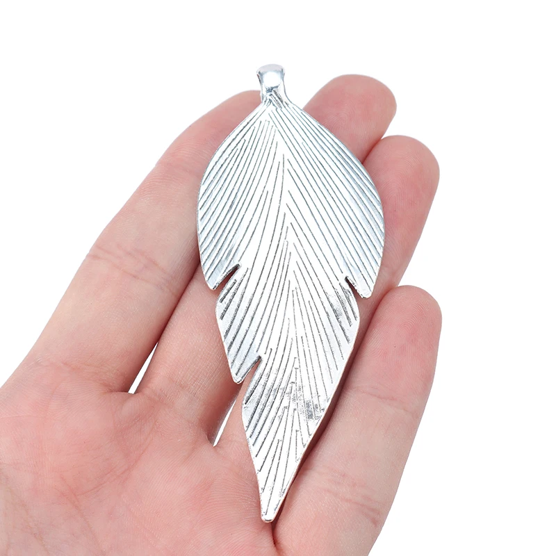 ZXZ 2 шт тибетские серебряные подвески с большим листом для ожерелья ювелирных