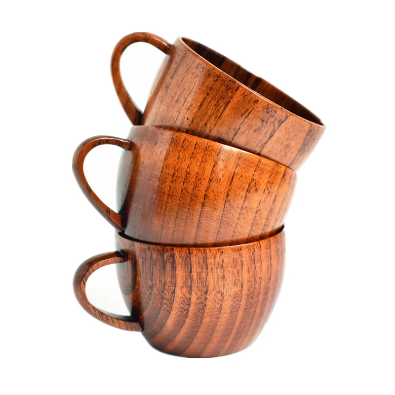

1pc Drinkware Jujube wood cups Solid color mugs Wooden coffee cups Milk cups Tea cups Water cups Mugs with handle