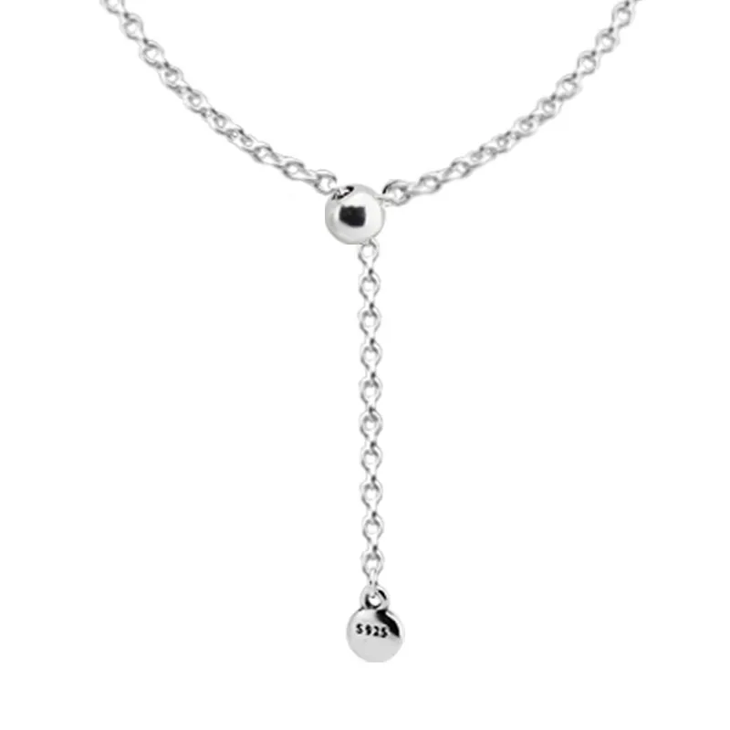 Светящиеся Изящные капельки из стерлингового серебра 925 пробы ожерелья-цепочки