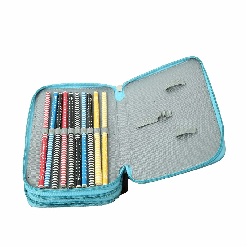 Милый школьный чехол для карандашей с 48 отверстиями девочек и мальчиков ручек