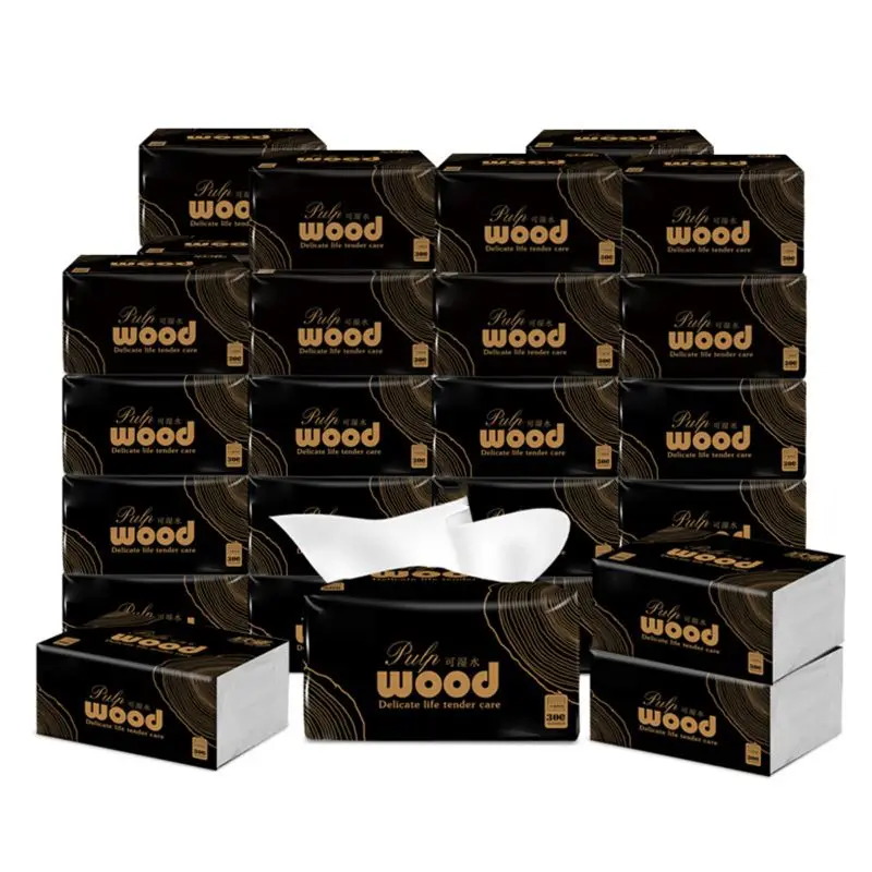 

6 Bags WOOD Toilet Paper 4Ply No Chemical Hand Towels Paper 70 Sheets 17 x11.5cm