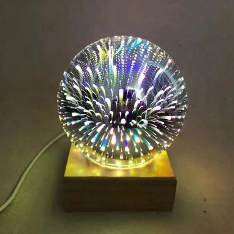 Новый Деревянный Цветной 3D светильник магический проектор шар лампа Usb источник