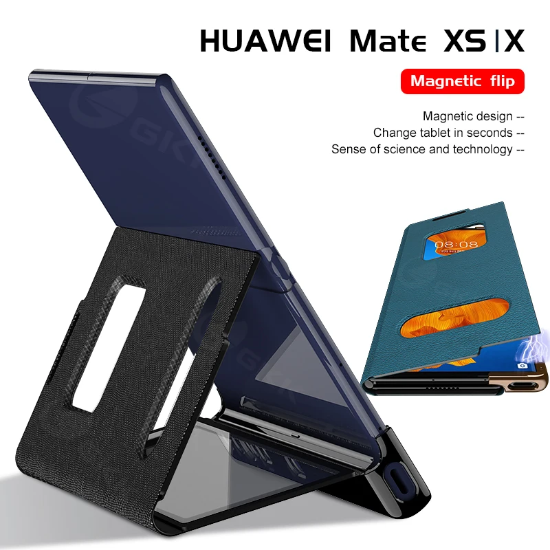 

GKK Leather Multifunctional Fold Case For Huawei Mate XS 5G Case Magnet Flip Protective Hard Cover For Huawei Mate XS With Film