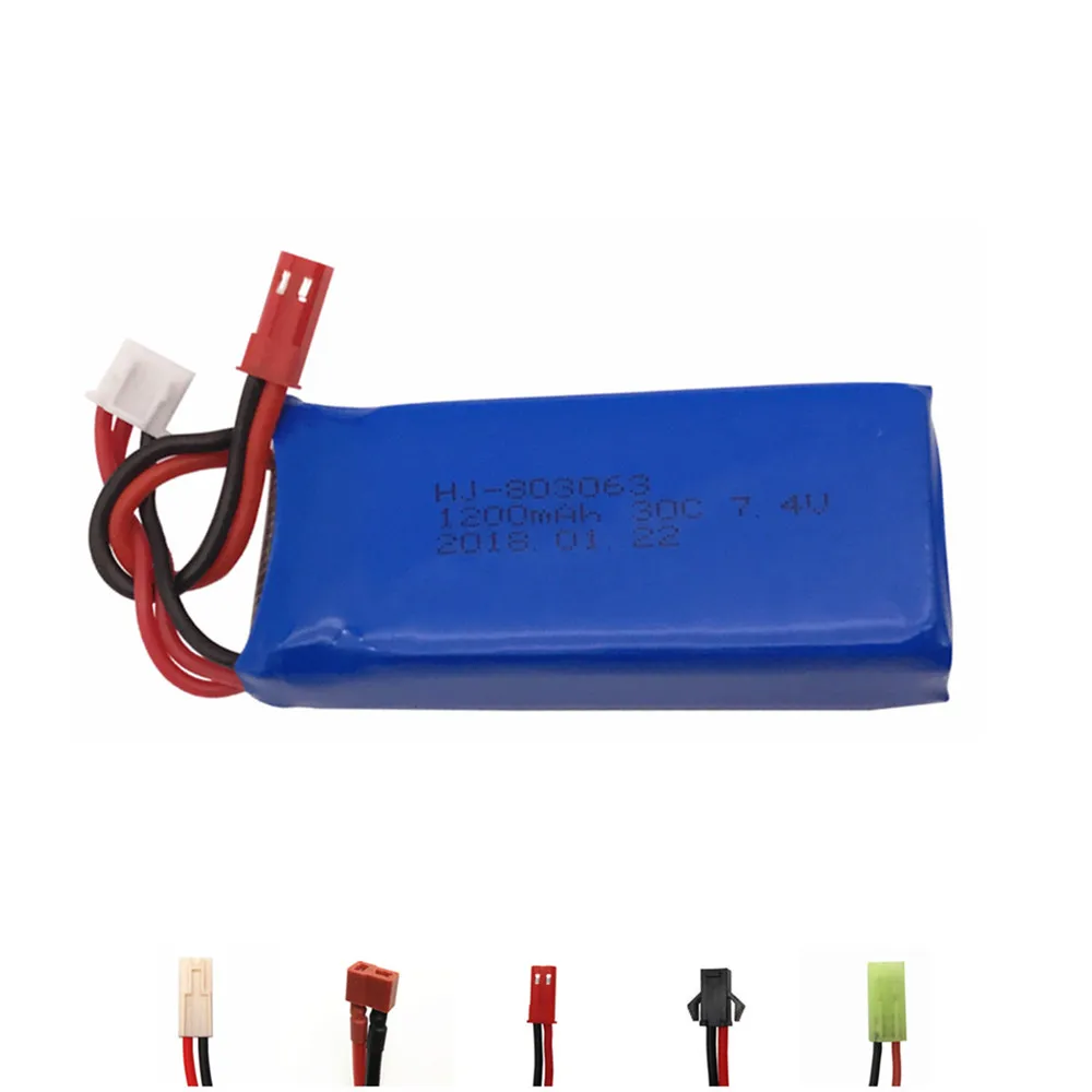 

Аккумулятор Lipo 7,4 в 1200 мАч 2S 30C для Yizhan Tarantula X6 H16 WLtoys V666 V262 V323 вертолет Квадрокоптер Дрон запасная часть 1 шт.