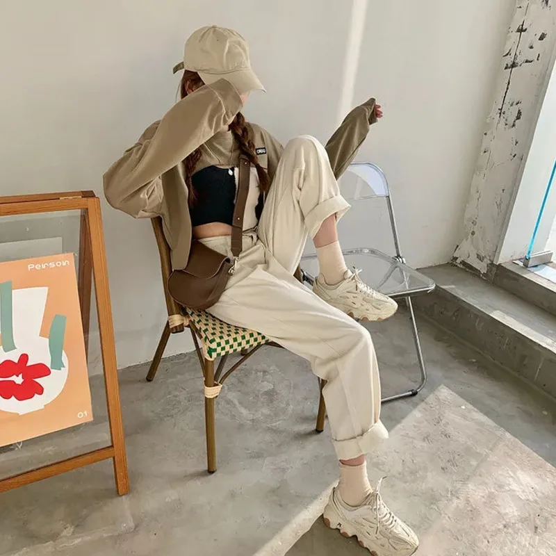 

Jeansy Damskie Spring Ladies Straight Fashion Pants Retro High Korean Waste Wash All-Match Thin Mopping Loose Denim Wide leg