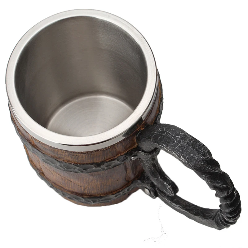 Деревянная бочка из нержавеющей стали полимерная 3D кружка для пива бокал игр