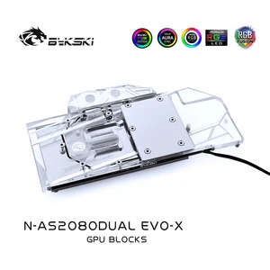 Bykski водный блок для ASUS DUAL RTX2080 8G Evoполное покрытие медный радиаторный блок3PIN 5 V A-RGB4PIN 12 V RGB