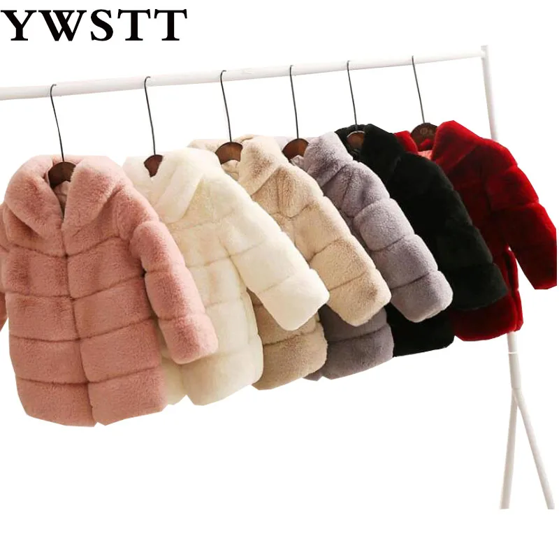 Детское пальто из искусственного меха новинка 2019 теплое мягкое плотное с