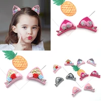 1 pc childrens cute cat ears side clip hairpin hairpin sweet bangs clip broken hairpin pair clip girls baby hair accessories