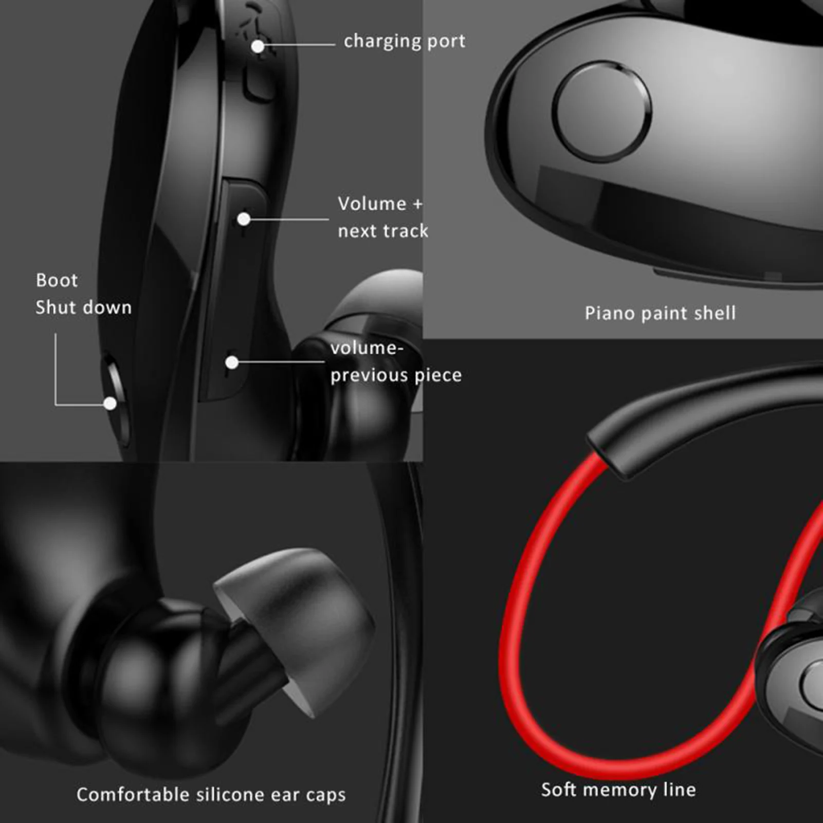 

M10 Bluetooth 4.1 Wireless Magnetic Phone Earphone Stereo In-ear Sport Earloop