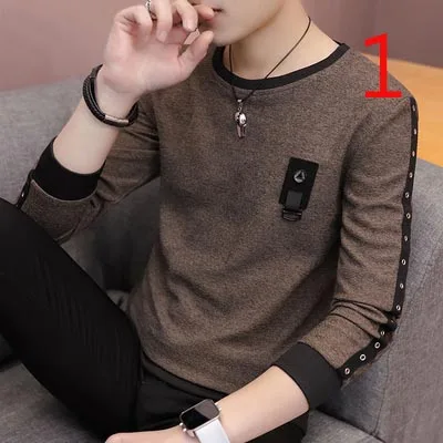 

Autumn long-sleeved t-shirt male Korean version of the self-cultivation trend thin section cotton