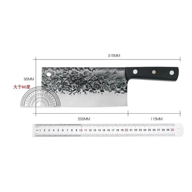 

Stainless Steel Sharp Hammered Forged Dual-use Gift Kitchen Knife for Household Kitchen Chopping and Slaughter Knife