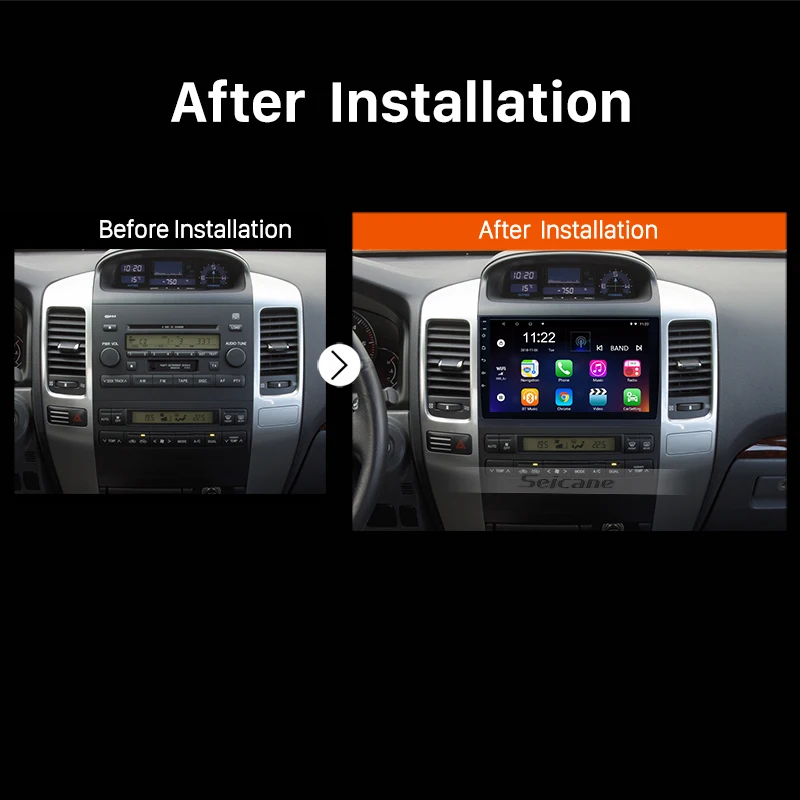 Seicane Android 10 0 2 Гб ОЗУ 32 ПЗУ 2.5D IPS экран Автомобильный Радио GPS плеер для Toyota Land Cruiser